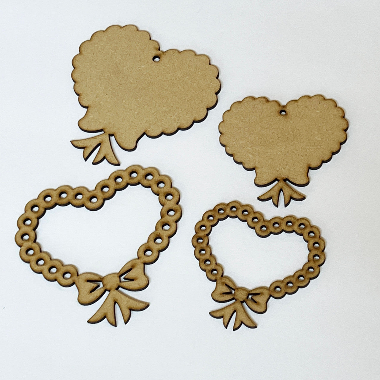 Decoupage Queen Life is beautiful HDF 2 pack bow hearts