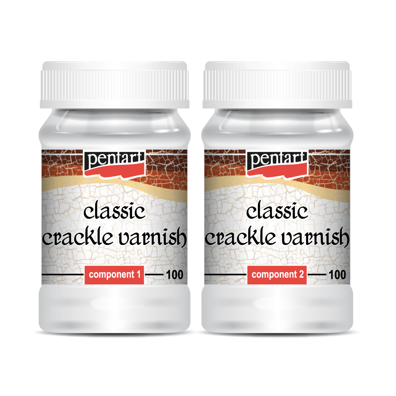 Pentart Classic Crackle varnish Set , 2 components each 100 ml
