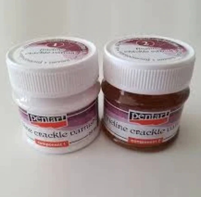 Pentart Transparent Fineline Crackle Varnish 2 part System