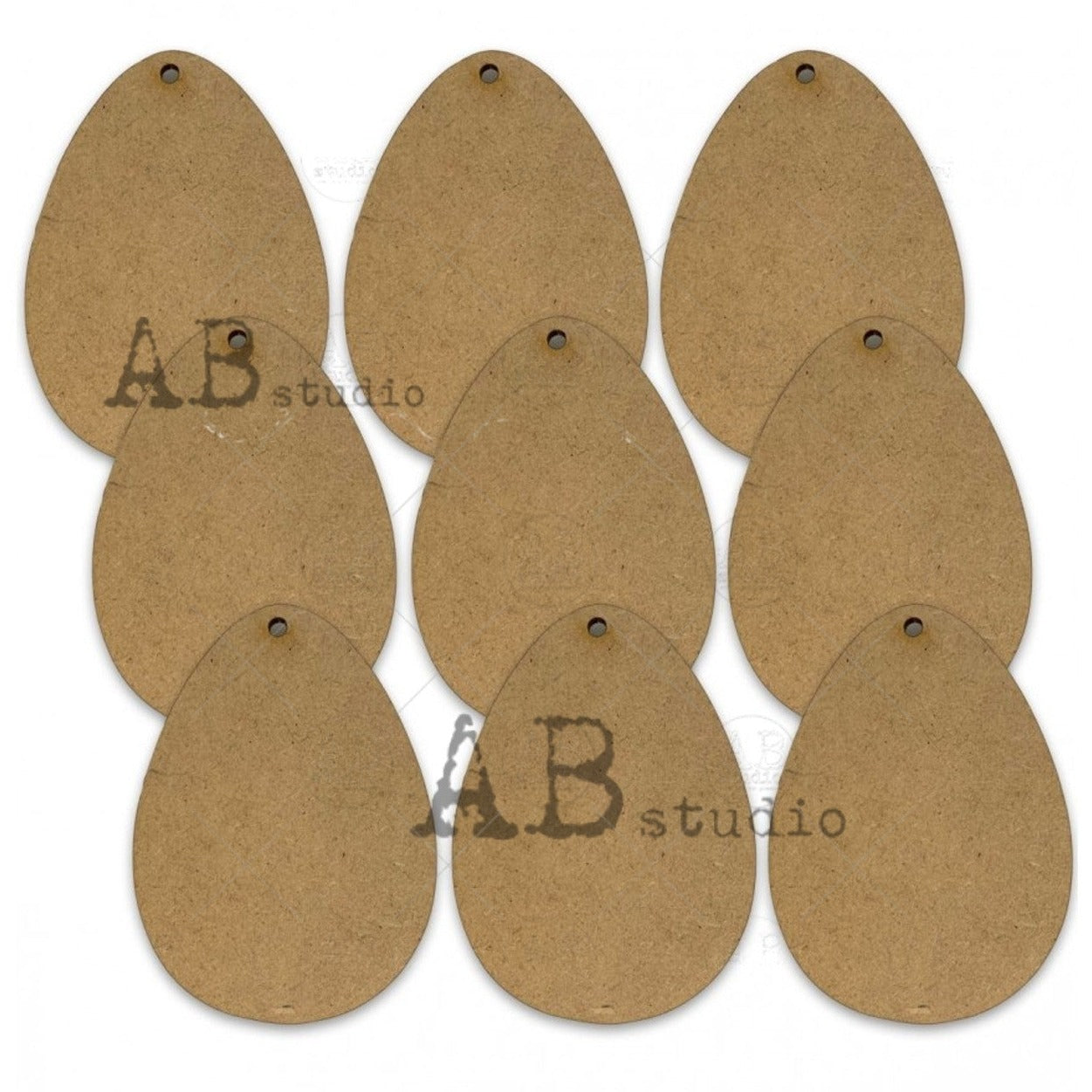 AB Studios 9 pc 7 cm Hanging Eggs MDF Base