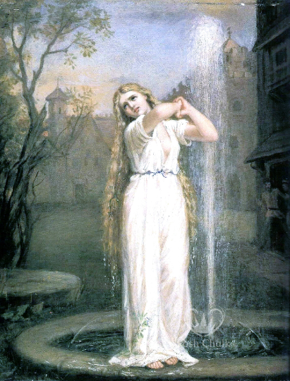 Posh Chalk Deluxe Decoupage Paper Fountain Girl A1 (23.4 x 33.1 inches)