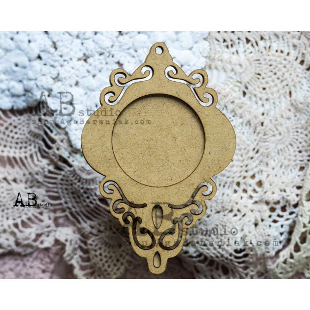 AB Studios HDF Decoupage Base Ornament 15 cm 0041