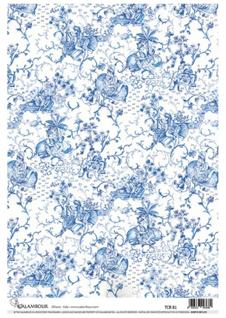 Calambour Whimsical Kama Sutra Toile Rice Paper A3 ( 12.5 X 18 INCHES)