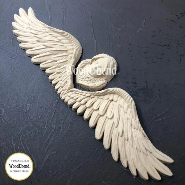 woodubend 43cm x 12 cm, Angel with Wings, Decorative Applique/ Moulding, SKU 0519 bendable when heated