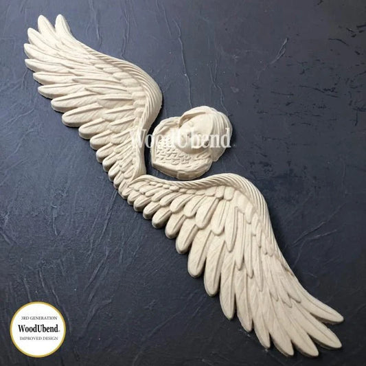 woodubend 43cm x 12 cm, Angel with Wings, Decorative Applique/ Moulding, SKU 0519 bendable when heated