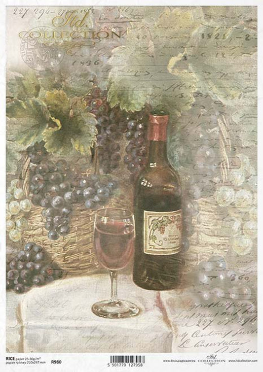 ITD COLLECTION  Rice Paper wine script A4 ( 8.3 X 11.7 INCHES)