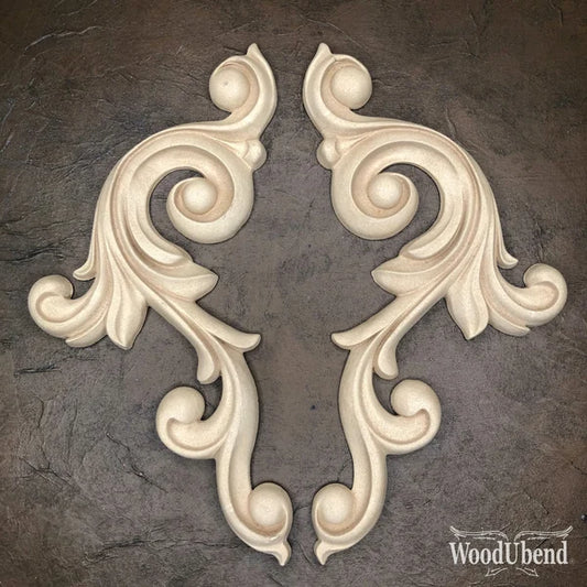 Woodubend bendable when heated 24.5X26.5cm Large decorative pair scrolls Walls SKU 1239,
