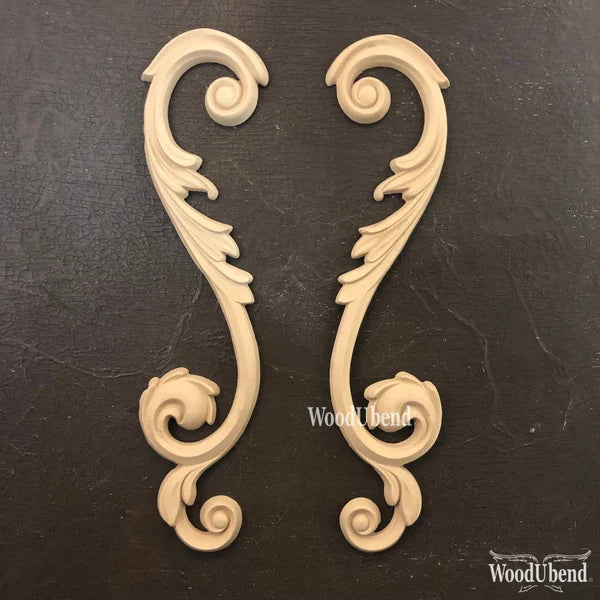 woodubend bendable when heated 40 X10 cm Large pair of scroll, for walls & large furniture SKU 1242,