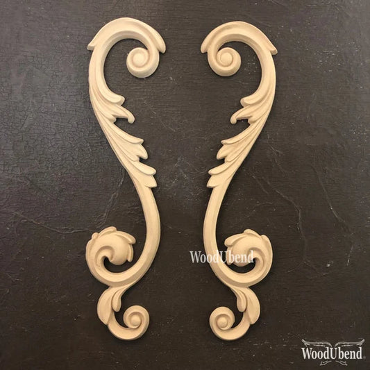 woodubend bendable when heated 40 X10 cm Large pair of scroll, for walls & large furniture SKU 1242,