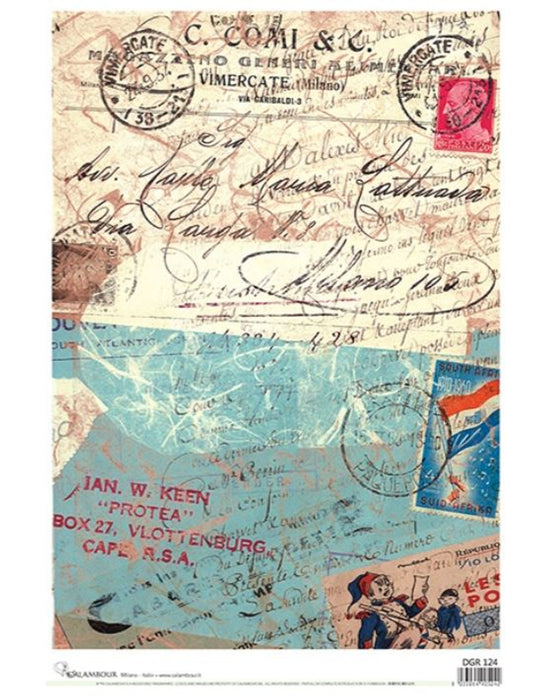 Calambour Rice Paper Vintage Postcards A3 ( 12.5 X 18 INCHES)