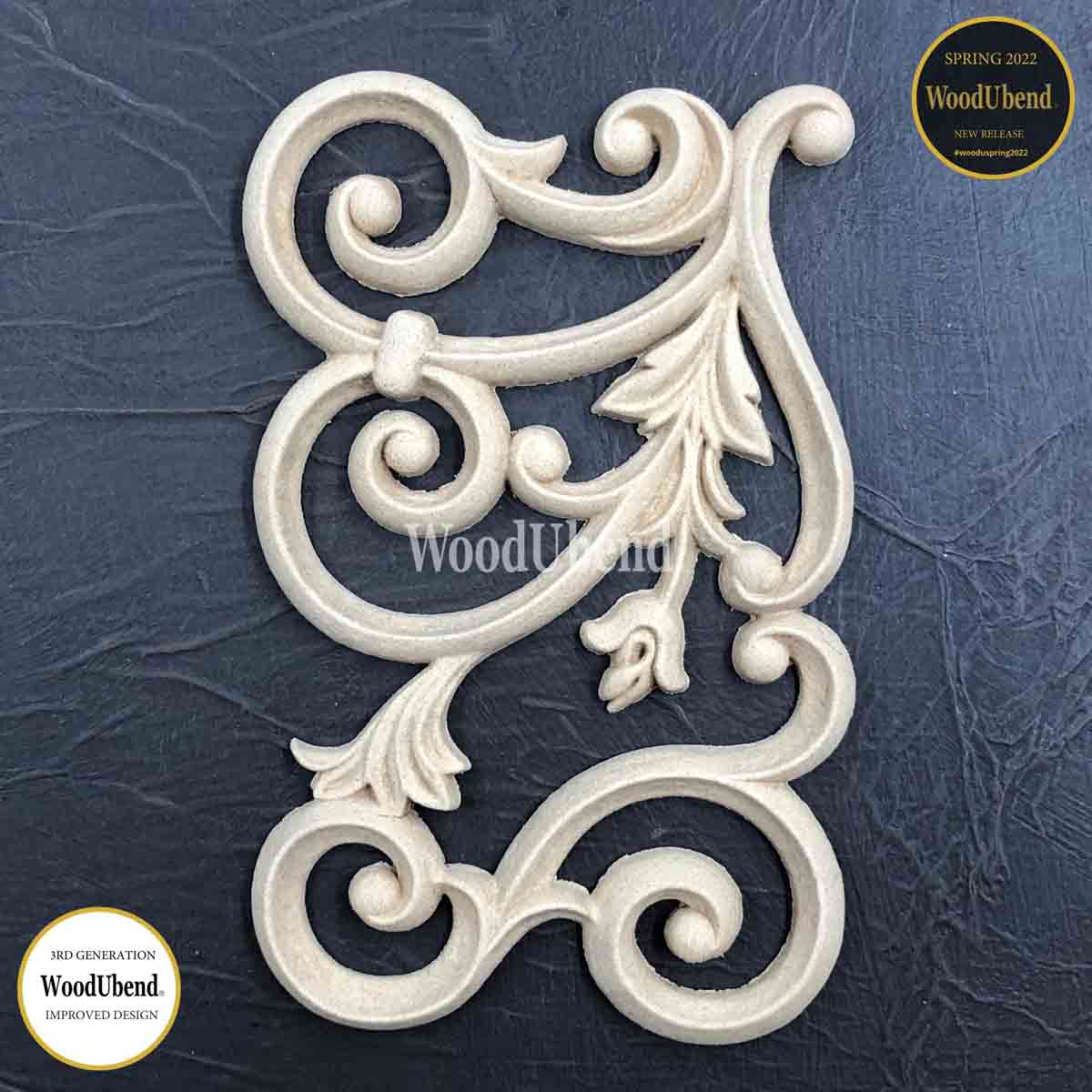 Woodubend bendable when heated Applique Floral Lattice WUB6109 17.5×10.8×0.8 cms