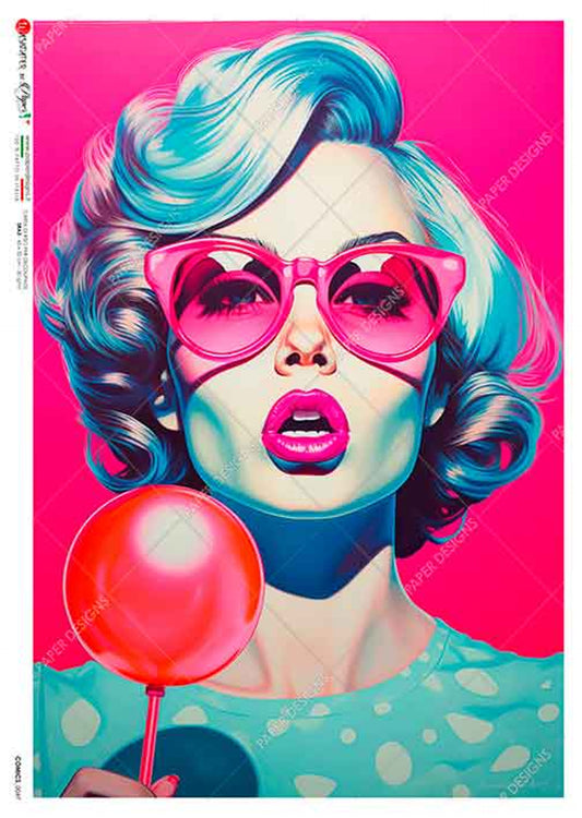 Paper Designs COMICS 0047 NEON LOLLIPOP 2 PAPER A4  (8.3 16.5 INCHES)