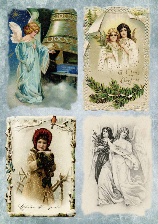 Decoupage Queen Angel 4 pack  A3  (11.7  X 16.5 INCHES)