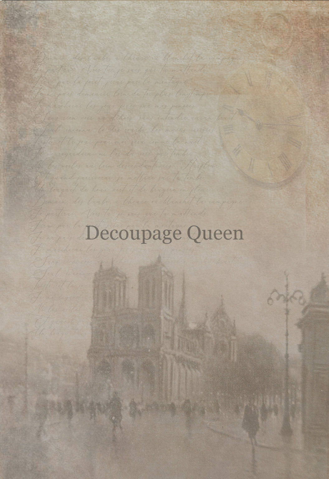 Decoupage Queen Roberta Marone Timeless Paris Rice Paper A4 (11.7X 8.3 INCHES)