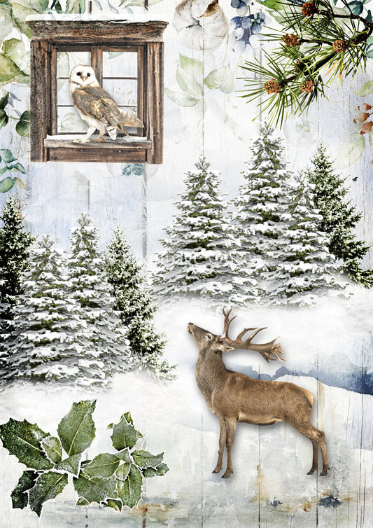 Decoupage Queen, woodland creatures Rice Paper A3 (11.7 X 16.5 INCHES)