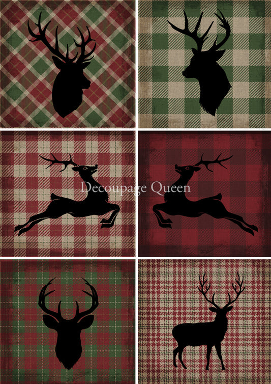 Decoupage Queen CHRISTMAS PLAID Rice Paper A3 (11.7 X 16.5 INCHES)