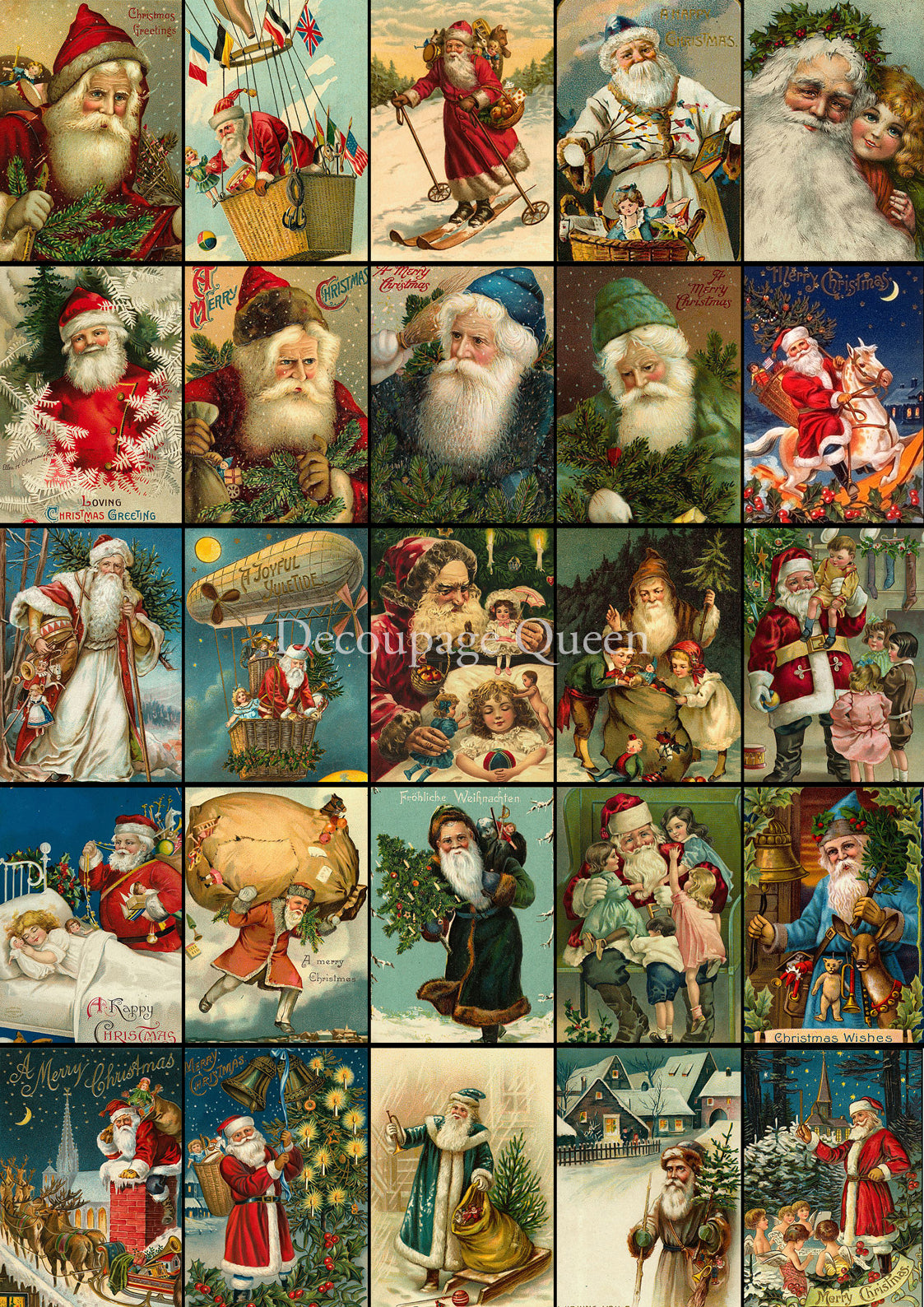 ADVENT SANTAS Rice Paper A3 (11.7 X 16.5 INCHES)