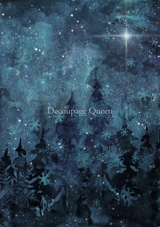 Decoupage Queen, NIGHT SKY Rice Paper A3 (11.7 X 16.5 INCHES)