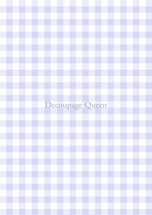 Decoupage Queen, PURPLE GINGHAM Rice Paper A4 (11.7 X 8.3 INCHES) 0542