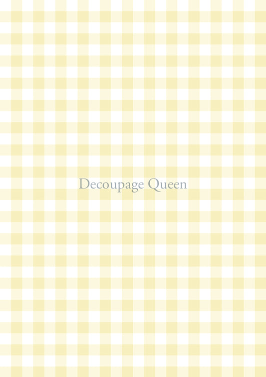 Decoupage Queen, YELLOW GINGHAM Rice Paper A3 (11.7 X 16.5 INCHES) 0544