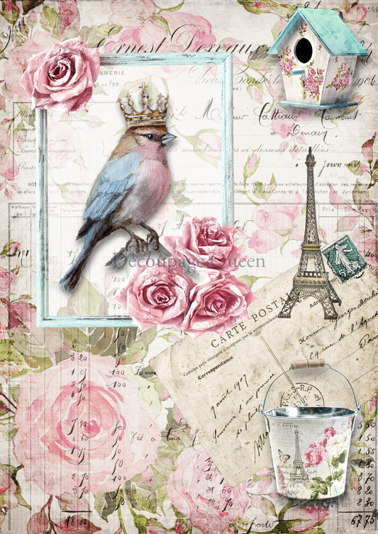 Decoupage Queen, FOREVER YOURS Rice Paper A4 (11.7 X 8.3 INCHES) 0556