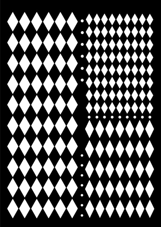 Decoupage Queen Multi Harlequin Stencil A4 size