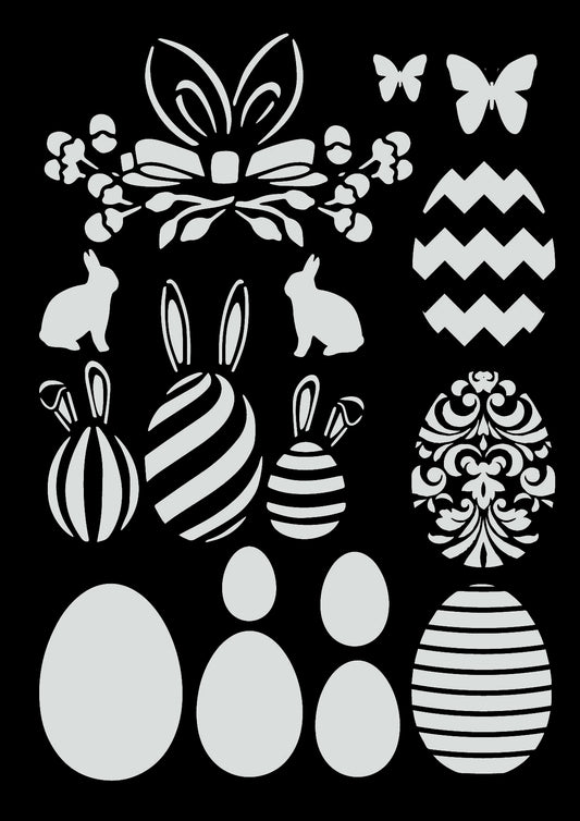 Decoupage Queen  Easter Bundle Stencil A4 size