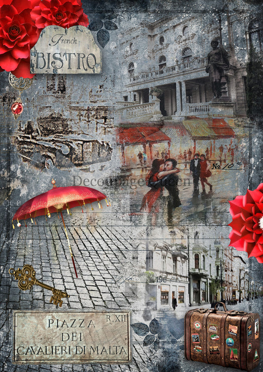 Decoupage Queen the Bistro  Rice Paper A3 & A4