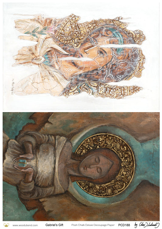 Posh Chalk Deluxe Decoupage  Paper Gabriel's Gift A3 (11.7 X 16.5 INCHES)