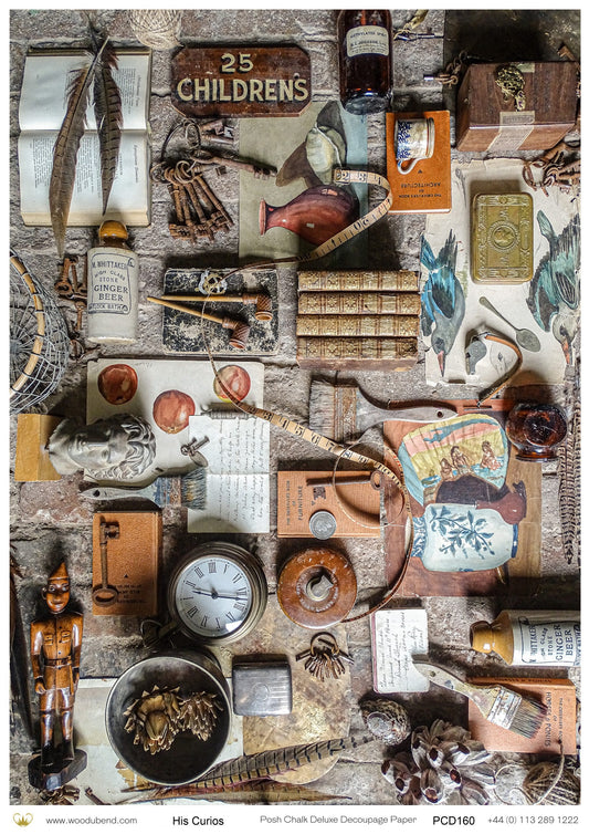 Posh Chalk Deluxe Decoupage Paper HIS CURIOS A3 (11.7 X 16.5 INCHES)