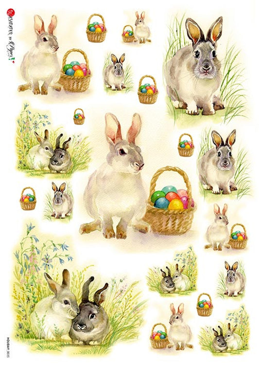 Paper Designs 0035 holiday easter scenes RICE PAPER A4  (8.3 16.5 INCHES)