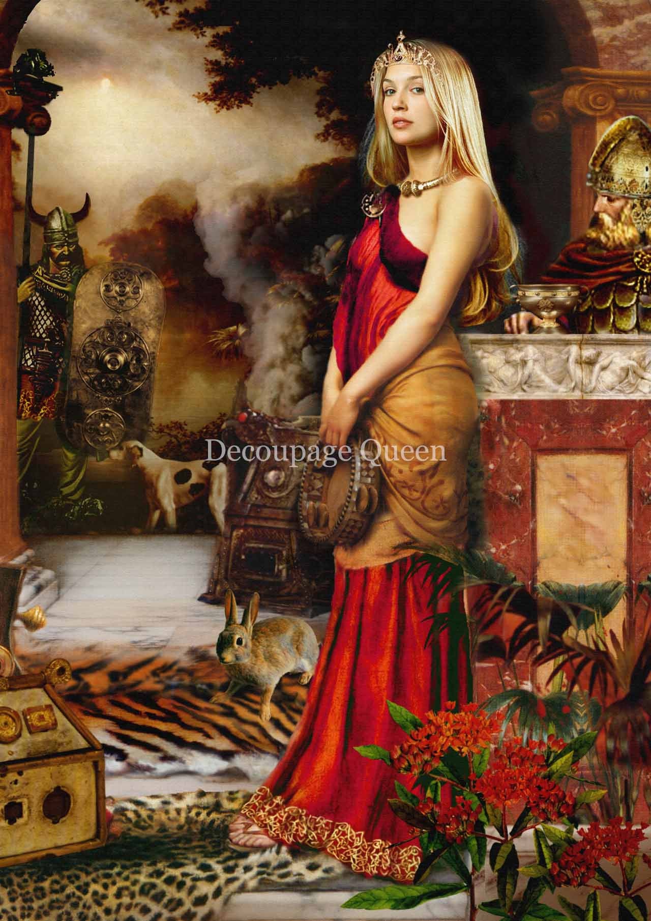DECOUPAGE QUEEN Howard David Johnson Celtic Warrior Queen Boudica Rice Paper A4