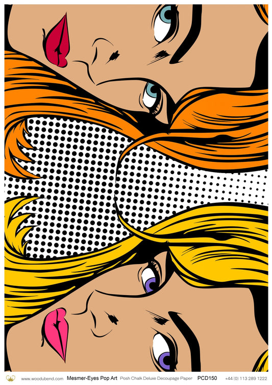 Posh Chalk Deluxe Decoupage Paper MESMER-EYES POP ART A3 (11.7 X 16.5 INCHES)