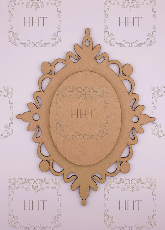 Handcrafted Holiday Traditions MDF Center Overlay Ornament 2 Pieces