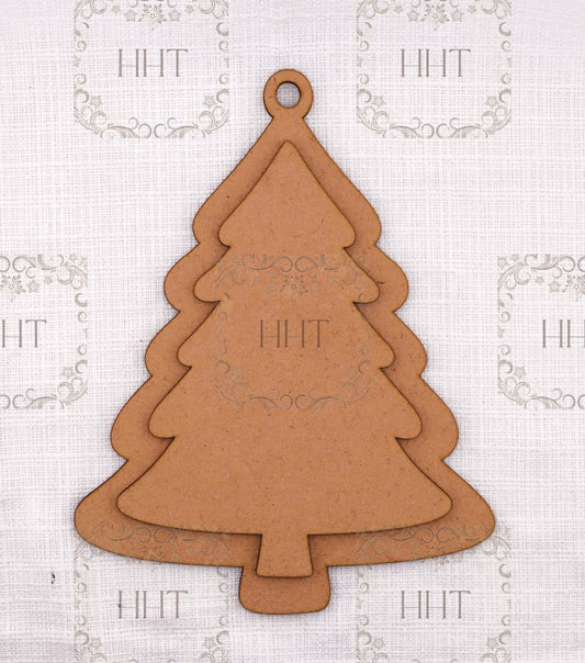 Handcrafted Holiday Traditions CHRISTMAS TREE CUTOUT ORNAMENT MDF BASE