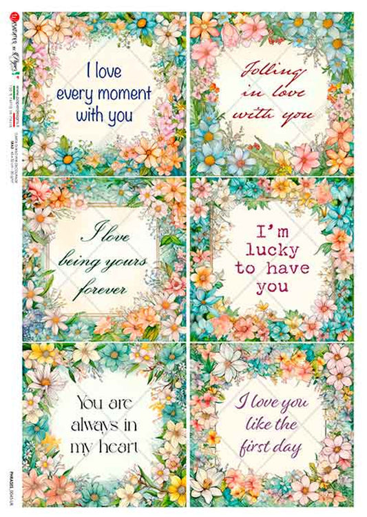 Paper Designs  LOVING SENTIMENTS A4 (8.3 X 11.7 INCHES)
