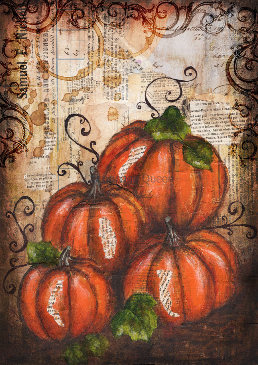 Decoupage Queen Painted Pumpkins   A4 (8.3  11.7 INCHES) fall 24