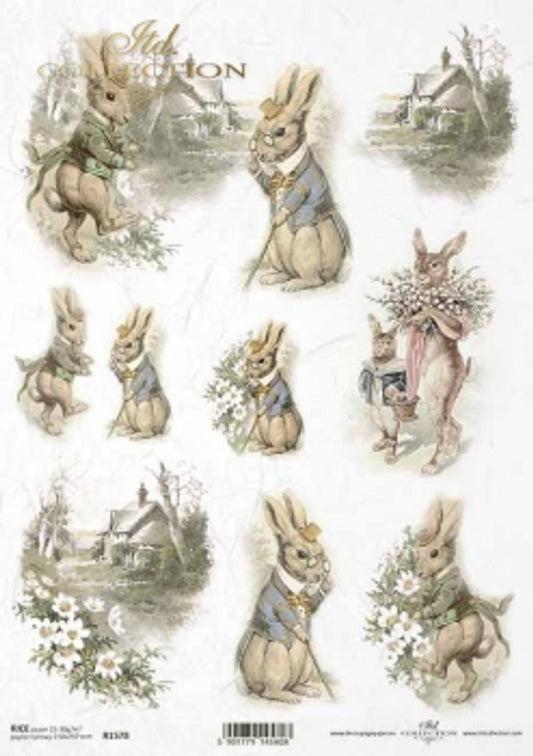 ITD COLLECTION  Established BUNNIES  Paper A4 (8.3 X 11.7 INCHES)