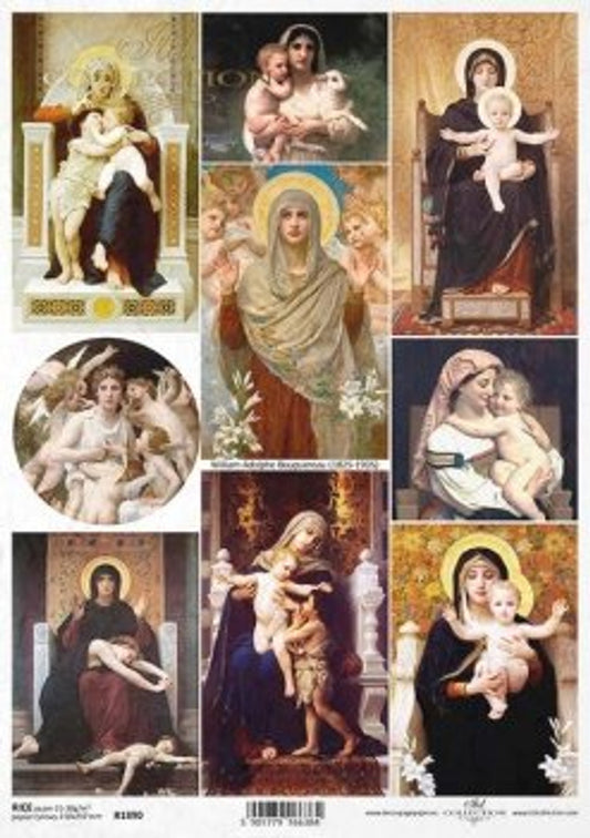 ITD COLLECTION  Rice Paper FAITHFUL MOTHER  A4 ( 8.3 X 11.7 INCHES)