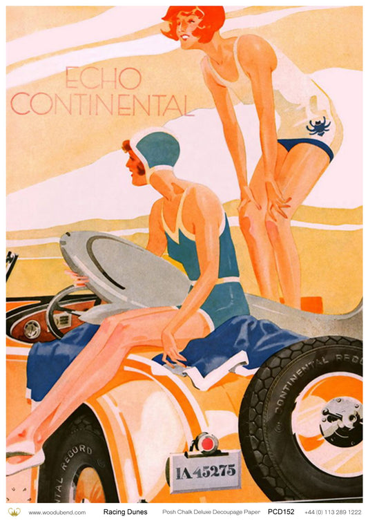 Posh Chalk Deluxe Decoupage Paper RACING DUNES  A3 (11.7 X 16.5 INCHES)