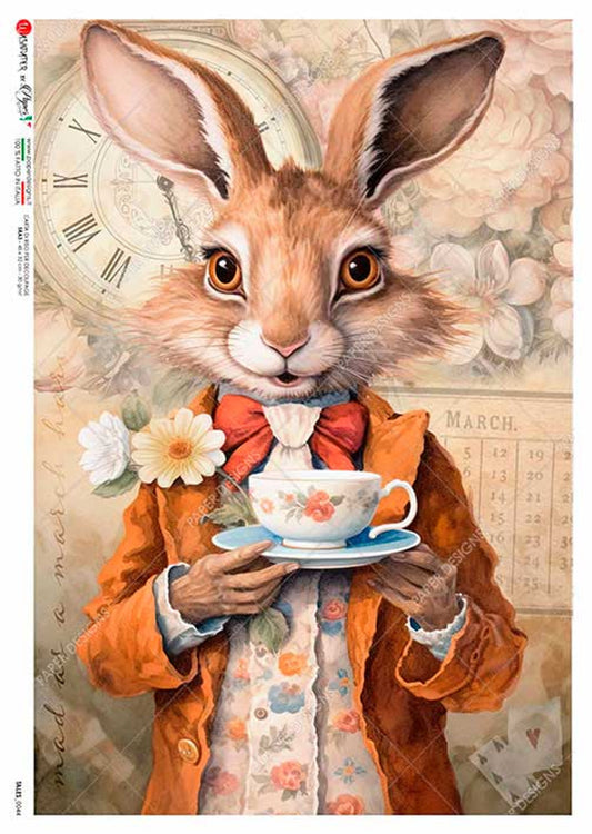 Paper Designs TALES 0044 RABBIT WITH HIS TEA PAPER A4 (8.3 X 11.7 INCHES)