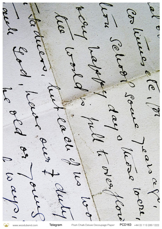 Posh Chalk Deluxe Decoupage Paper TELEGRAM  A3 (11.7 X 16.5 INCHES)