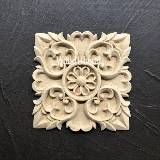 woodubend bendable when  9 X 9.5 cm  Decorative square  Applique /furniture moulding SKU 1055