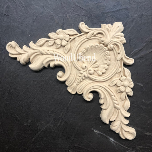 woodubend 18.4 x 11 cm Ornate plume Moulding, SKU 1354 bendable when heated