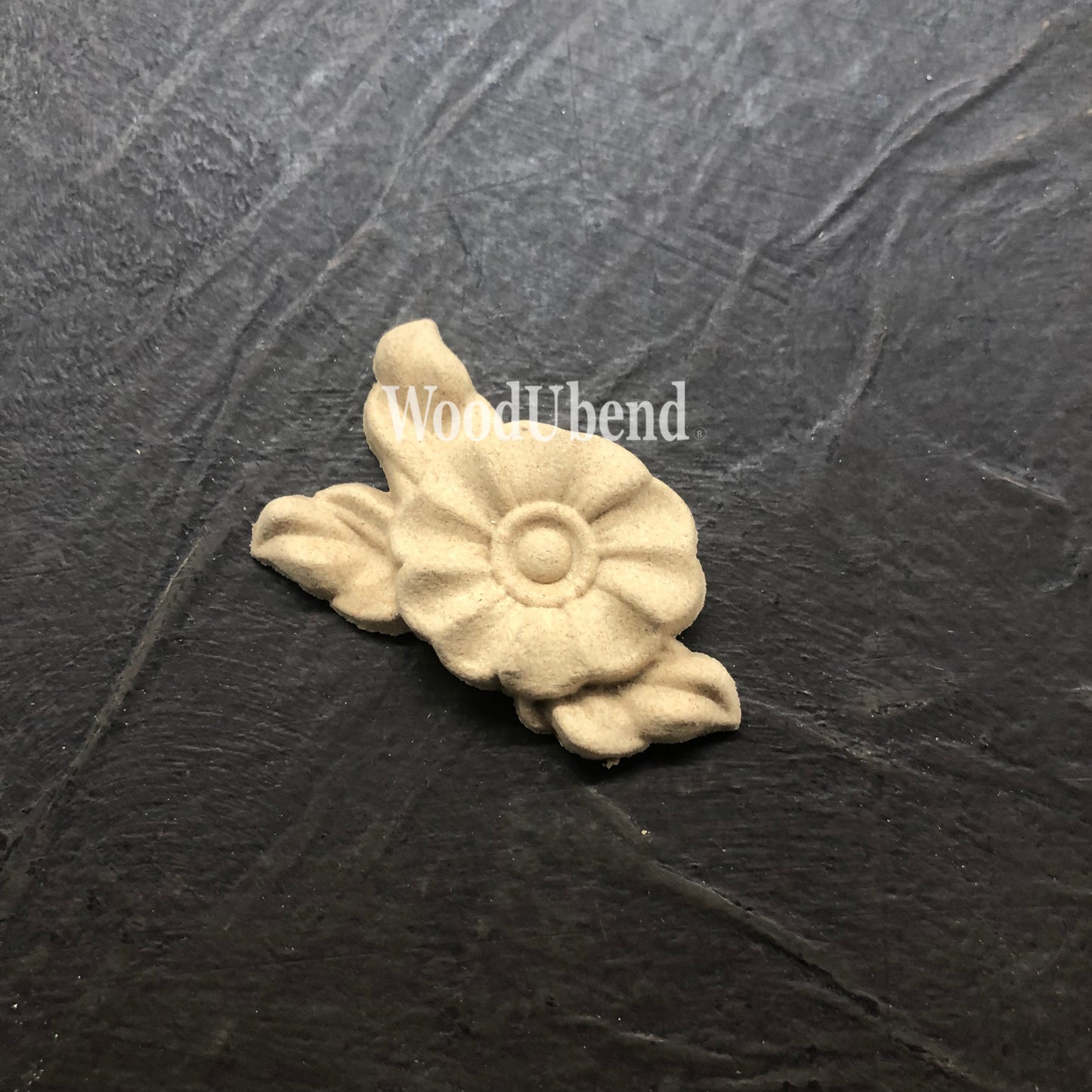 Woodubend Flower with leaves  SKU 1437 Bendable when heated 4.6cmx2.8cm