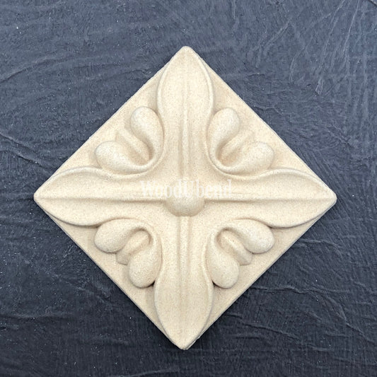 woodubend 3.5 x 1 cm, Decorative Square Applique, SKU 0207.6 Bendable when heated