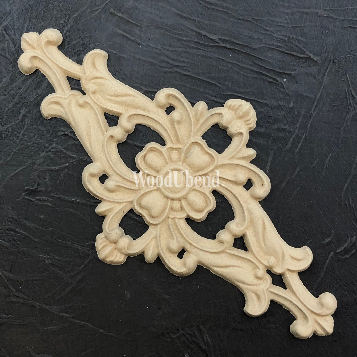 Woodubend bendable when heated Applique Medium Floral Centrepiece WUB2109 26X13X0.7 cms