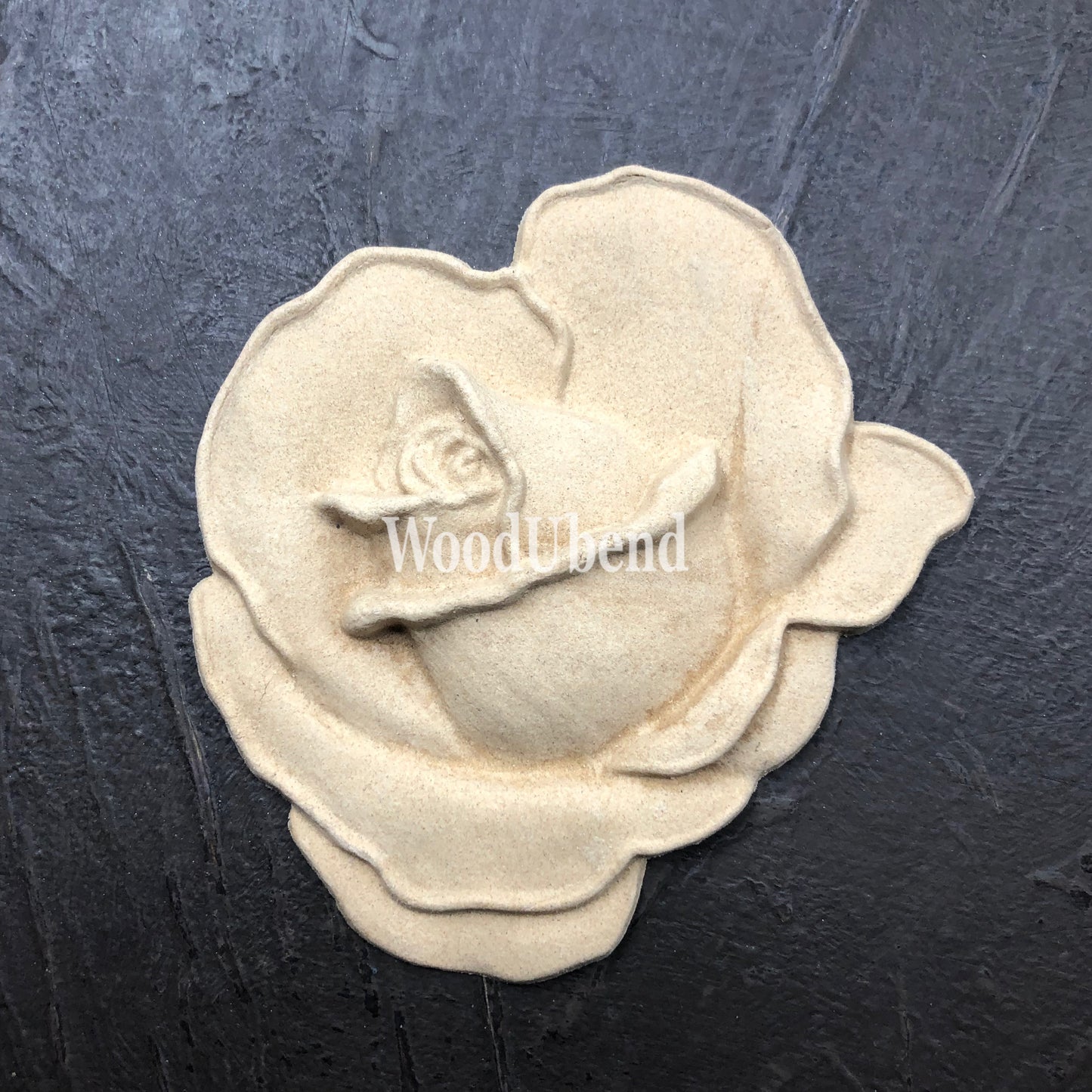 woodubend 9.5 x8cm, Medium Rose, Decorative Applique Furniture Moulding, SKU 0326 bendable when heated