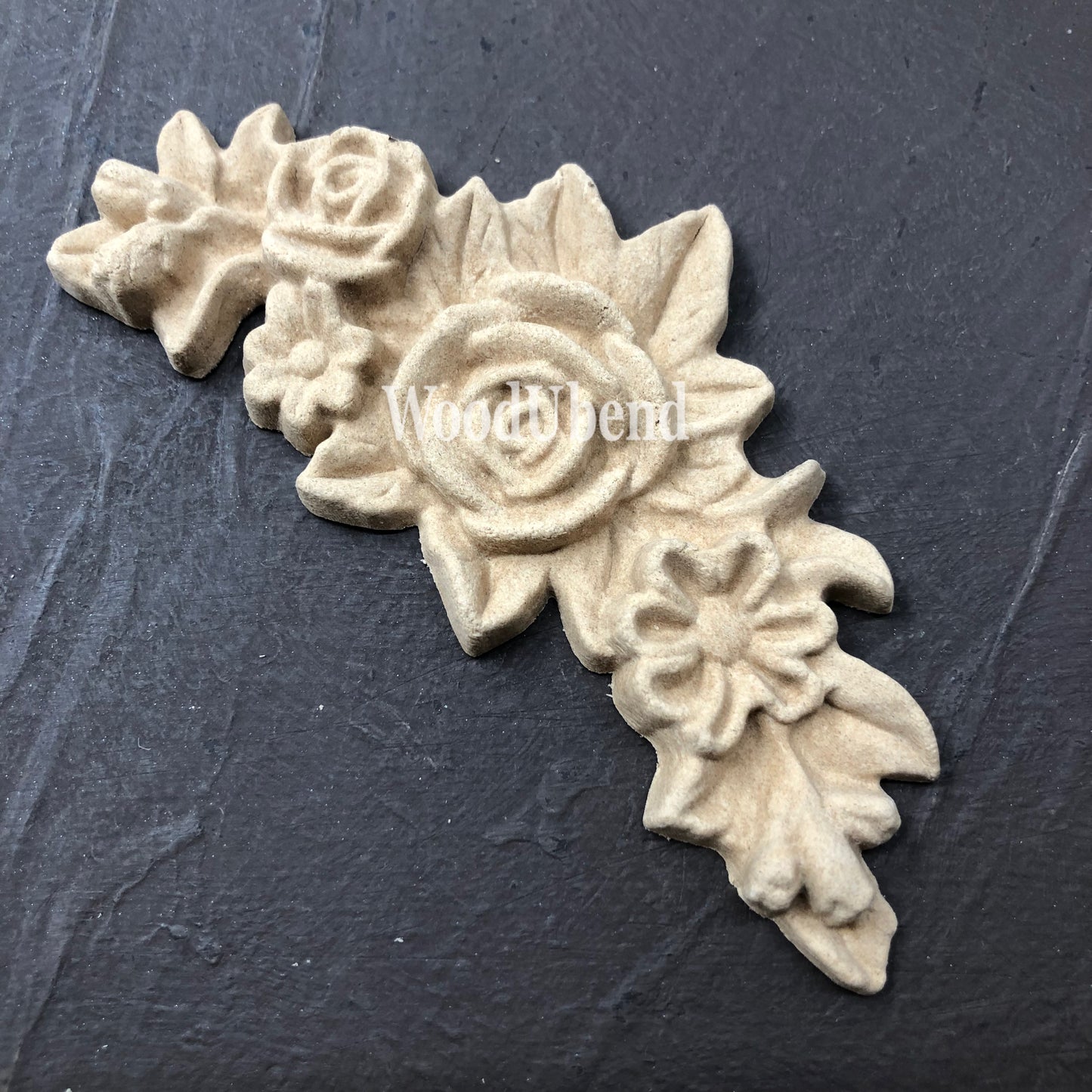 woodubend 11.5cmx5.5cm,  flower garland Moulding, Decorative SKU 0348 bendable when heated