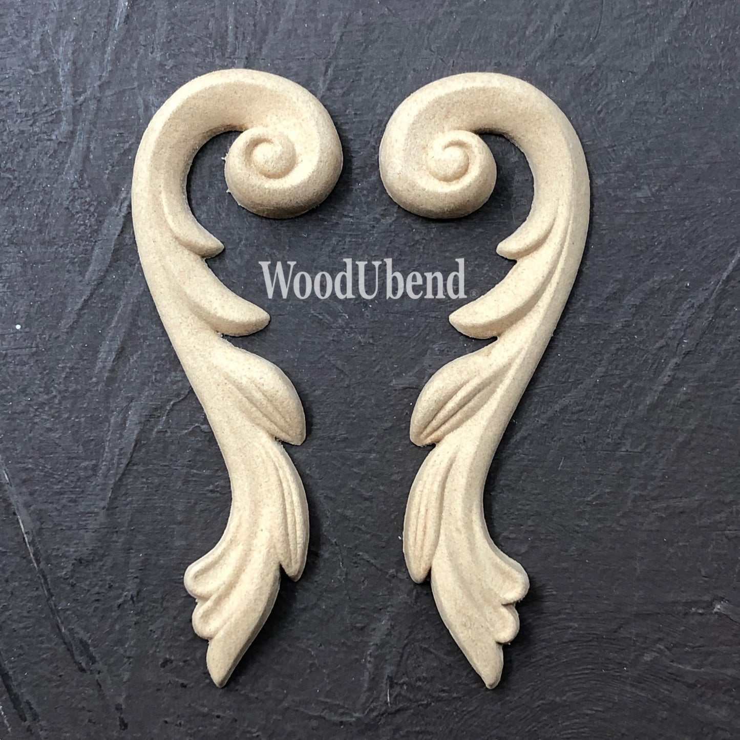 Woodubend pair of Scrolls WUB0360-1,  14×4.5cm when heated bendable